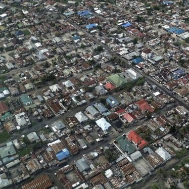 Part of the city of Dar es Salaam is seen from an airplane, in Tanzania