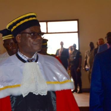 International Special Prosecutor Toussaint Muntazini (left) and former Central African Republic prime minister Mathieu Simplice Sarandji (right).