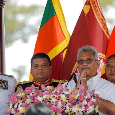 Gotabaya Rajapaksa (second from right) at his presidential swearing-in ceremony in Anuradhapura, Sri Lanka, November 18, 2019. 