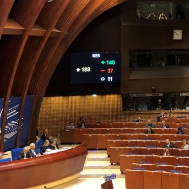 The Council of Europe’s Parliamentary Assembly votes to bring Poland under its monitoring procedure, January 28, 2020, Strasbourg.