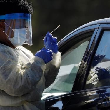 Coronavirus drive-through test