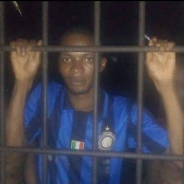 Activist Joseph Lokondo at Mbandaka’s prison, in western Democratic Republic of Congo.
